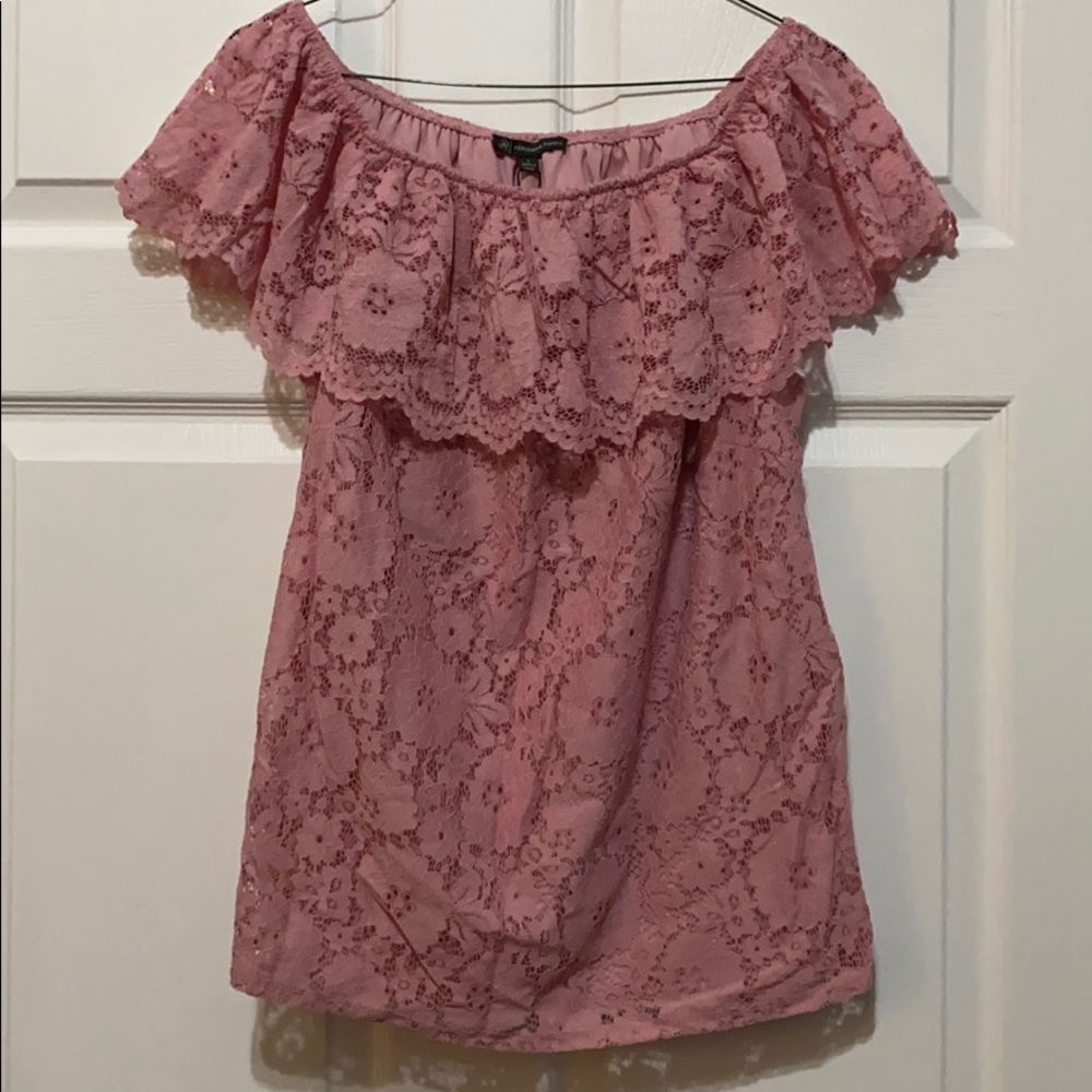 Off shoulder lace top